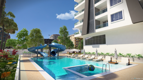 Apartments in Alanya for Sale – Gated Complex with Sea & Mountain Views, Privacy, and Wellness Facilities in Mahmutlar 4