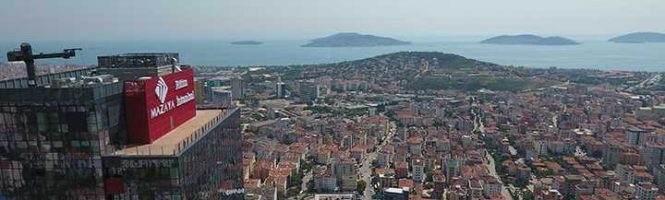 Supermodern Asia Istanbul Apartments with a Mall underneath offering view to Princess Islands