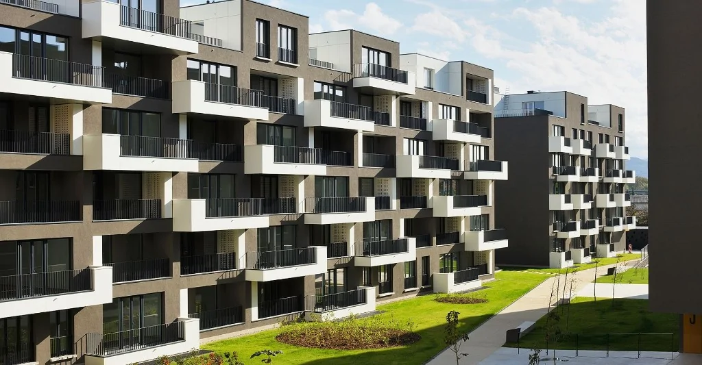 Modern apartment buildings with sea views in Turkey